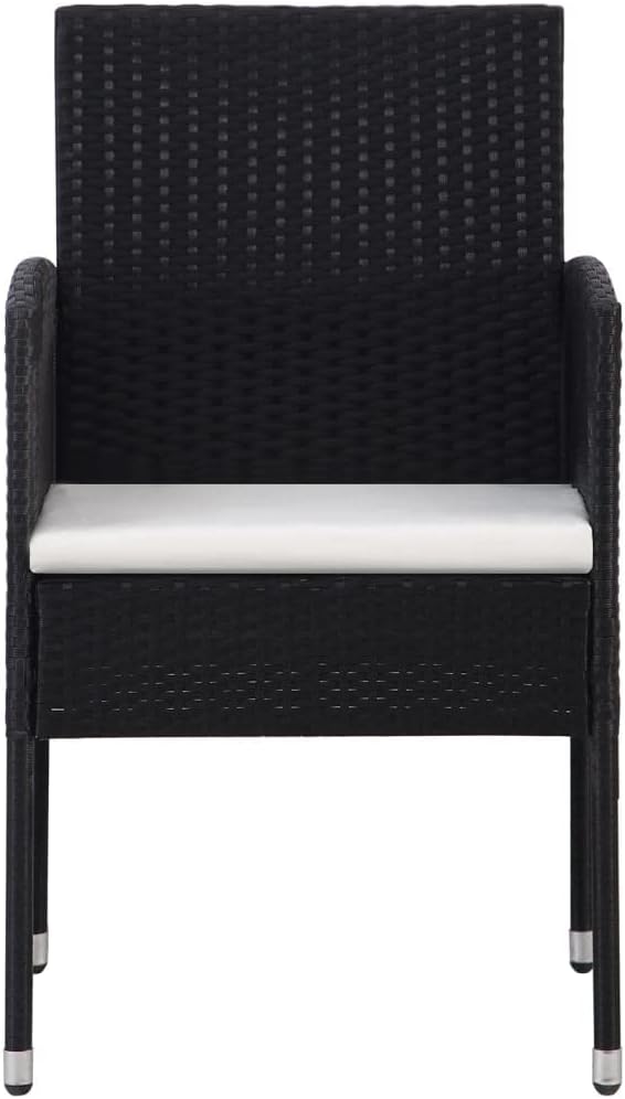5-delige tuin-eetgroep, zwart, loungeset terrasmeubels voor tuin, terras, balkon, maat 80 cm, tafellengte 99620 - QUORE