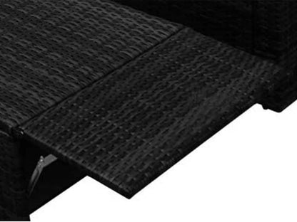 vidaXL Lounge Set with Cushions 2-Piece Garden Set Garden Furniture Set Lounge Garden Furniture Set Furniture Set Furniture Sets Furniture Sets Poly Rattan Black - QUORE