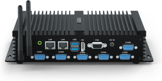 PC Industrial WIN11 Core i7, Industrial Computer Desktop RS232 COM, Dual Lan Mini PC ventilatorloos, 8GB RAM 512GB SSD, HD, VGA, Wi-fi, BT 4.0, 3G/4G SIM Card Slot, Auto Power On