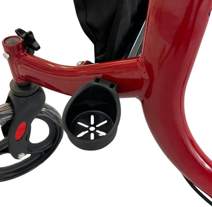 Vitalk Pro SC5023B Opvouwbare rollator, lichte aluminium wandelwagen voor senioren, met remmen, zitting, mand en 4 wielen