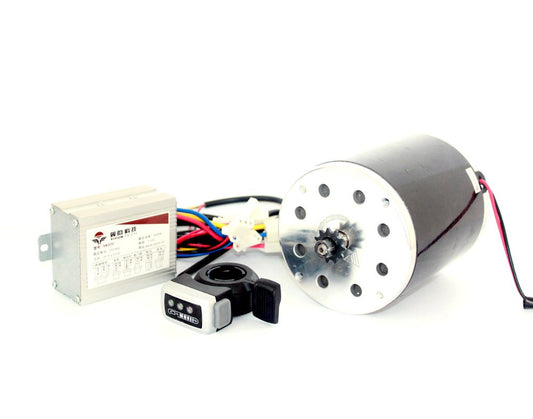 MY1020 Motor, 36 V, 48 V, 1000 W, Unitemotor met smoorklep en controller, krachtige elektrische scooter, kettingaandrijving, doe-het-zelf gocart kit (48V duimgasset)