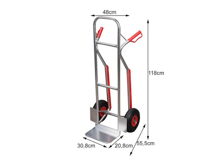 Steekwagen – Steekkar – Transportkar – Handkar – Verhuiswagen – Licht Aluminium Frame – Belastbaar Tot 200 Kg