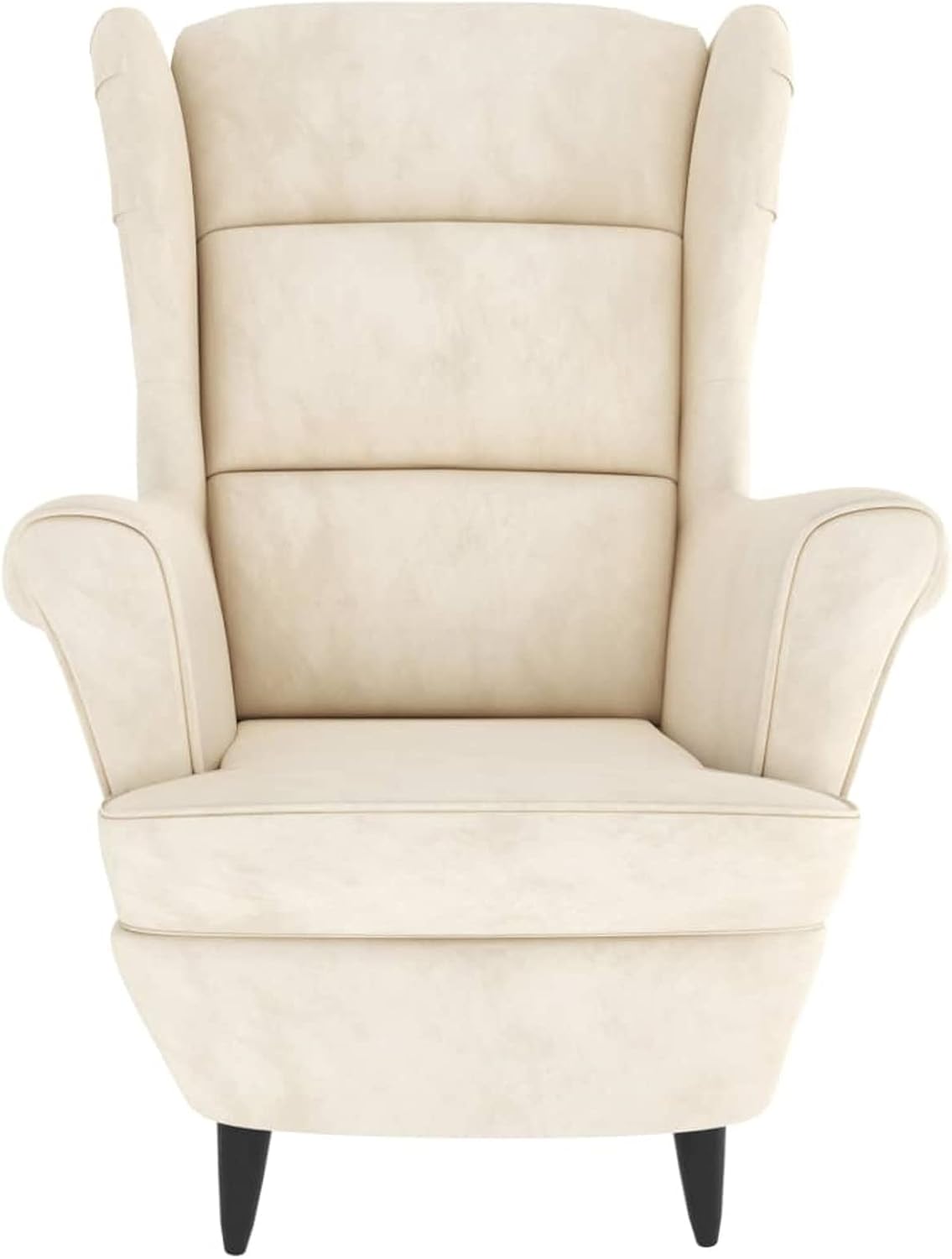 Tidyard Recliner Chair High Back Chair with Footrest Velvet Wooden Legs Armchair for Bedroom TV Chair Living Room Velvet Chair with Footrest