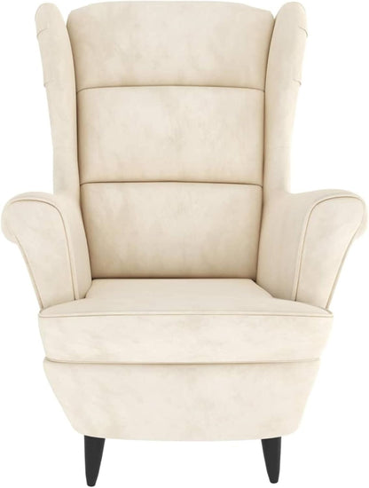 Tidyard Recliner Chair High Back Chair with Footrest Velvet Wooden Legs Armchair for Bedroom TV Chair Living Room Velvet Chair with Footrest