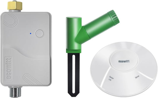 ECOWITT Tuinsproeier irrigatie timer WFC01, automatische bewateringstimer, druppelirrigatiesysteem, landbouw zelfbewateringssysteem voor planten met waterdichte regeling, watertimer + hub GW2000 +