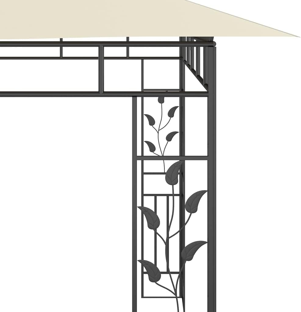 Leepesx Garden gazebo with mosquito net, gazebo, pergola, outdoor gazebo with mosquito net, 6 x 3 x 2.75 m, cream - QUORE