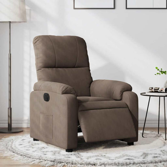 Recliner Chair, Electric Brown, Microfibre Fabric, TV Chair with Reclining Function, Single Lounger, Relax Chair for Living Room, Bedroom