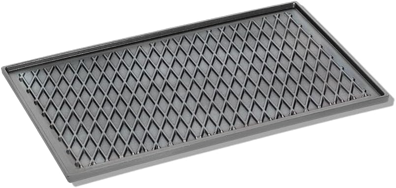 AMT Gastroguss GN 1/1 Grill- & Pizza - Omkeerbare plaat met BBQ-bodem, 53 x 32,5 cm, tweezijdig bruikbaar, met BBQ-patroon, aluminiumgietwerk, Lotan® antiaanbaklaag, AMZN-15333BBQ