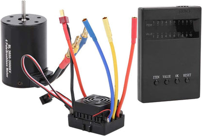 RC Motor – Brushless Motor – RC Auto Motor – RC Voertuigmotor – ESC Combo Set – 4-polige 3500KV Motor – CNC Aluminium Radiator