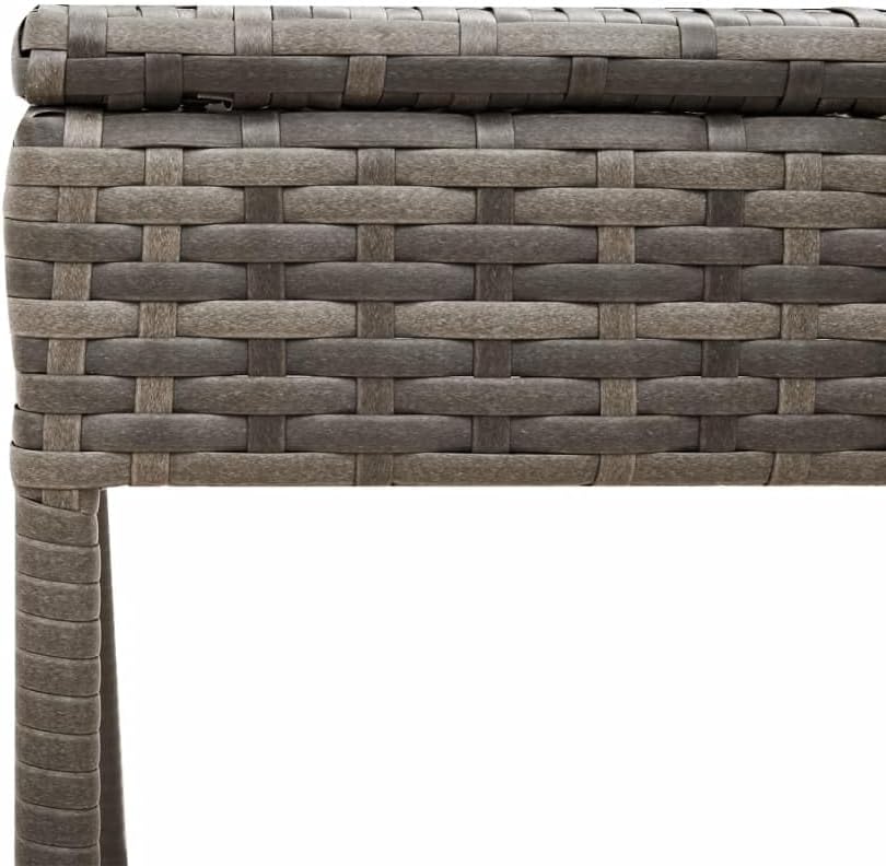 vidaXL Sunbeds 2 pcs with table poly rattan grey (US only), garden chair, patio furniture, sunbed, garden furniture, sun lounger, garden bed, sunbed garden - QUORE