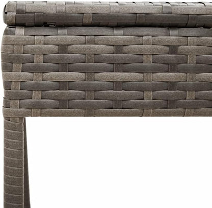 vidaXL Sunbeds 2 pcs with table poly rattan grey (US only), garden chair, patio furniture, sunbed, garden furniture, sun lounger, garden bed, sunbed garden - QUORE