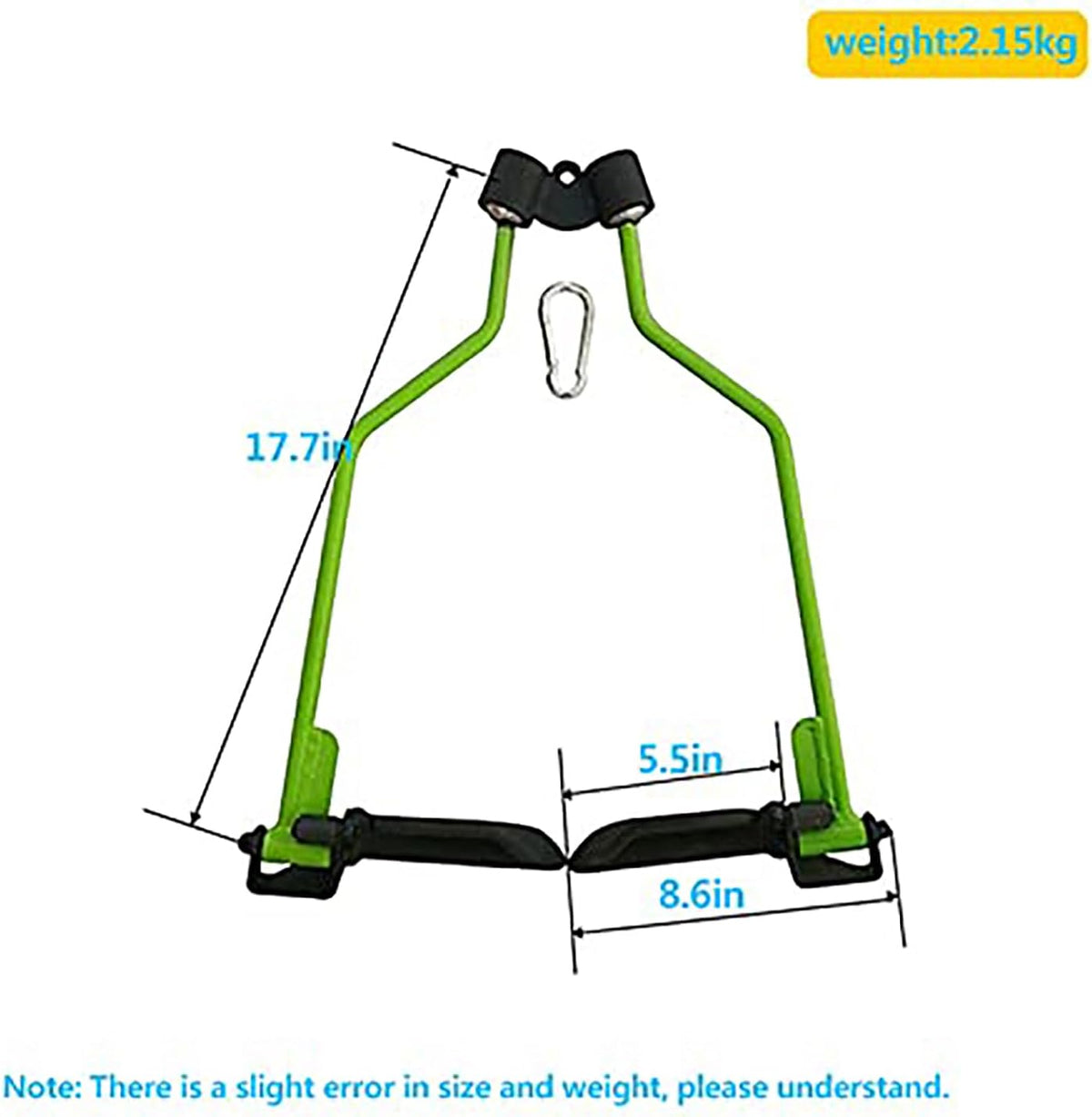 KORIKAHM Verstelbare lat-pulldown-stang, kabelmachine-accessoire voor sportschool of thuisfitness – T-bar row- en lat-pulldown-greep met brede, neutrale grip