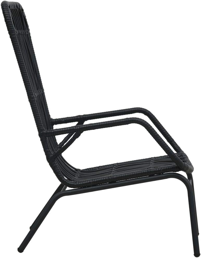 Festnight Synthetic Rattan Garden Chair Outdoor Chair Adiron Roof Patio Outdoor Chair Black 75 x 53.5 x 90 cm - QUORE