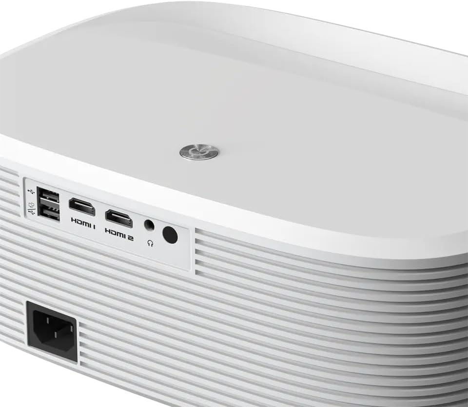 Maxxo Projector LED800, 700 ANSI lumen, Native Full HD 1080P, ondersteuning 4K, 5000:1, autofocus, 5G WiFi, Bluetooth, Dolby Audio, gecertificeerde Netflix, YouTube, Prime Video, Linux (wit)