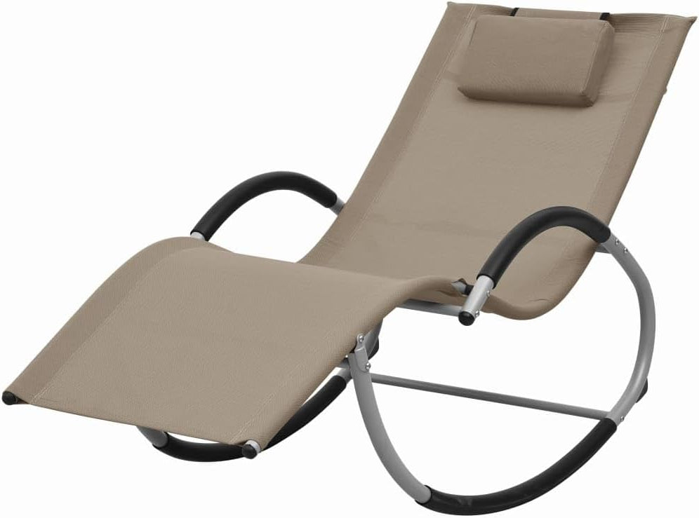 vidaXL Lounger with cushion textilene taupe - QUORE