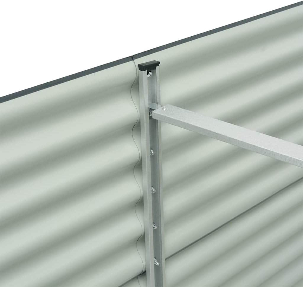 vidaXL Planter 320x80x81cm Galvanized Steel Silver Garden Container Flower Box - QUORE