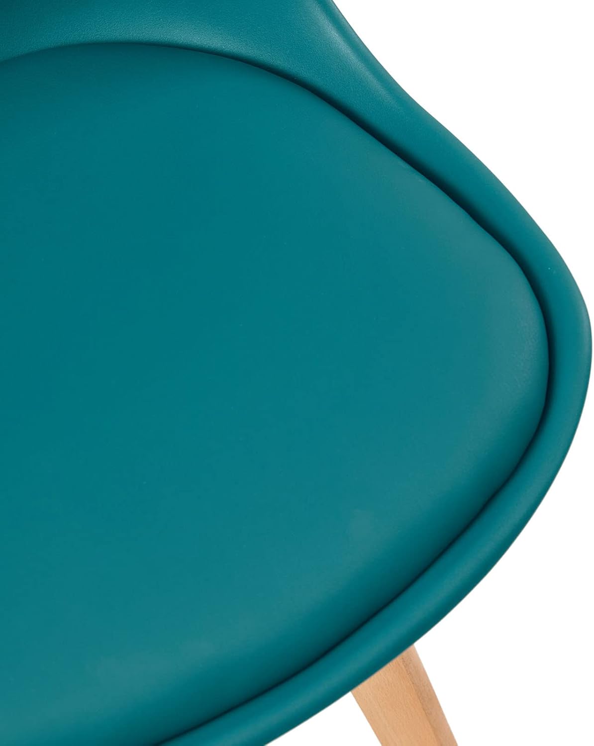EGGREE Scandinavische eetkamerstoel, SGS-getest, gestoffeerde keukenstoel, retro-bureaustoel met poten van massief beukenhout, roze fumé + turquoise + mintgroen + paarsgrijs, set van 4 stoelen