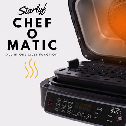 STARLYF 8-in-1 Airfryer Oven met Grill en Bakplaat – Digitale Heteluchtfriteuse met Luchtcirculatie Technologie – Multifunctioneel, Instelbare Temperatuur, Automatische Uitschakeling – Officiële Garan