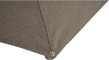 Siena Garden Vero middenstokscherm houtlook Ø 300 cm frame aluminium houtlook, bekleding 100% polyester, 280 g/m² in taupe-gemêleerd, UPF 50+