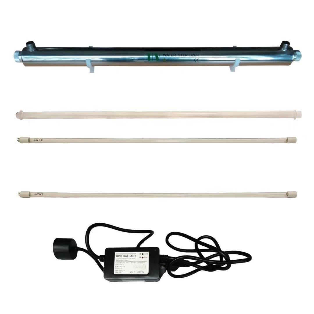 UV55W-2L 12GPM Waterzuiveraar voor de zuivering van het hele huis, 3/4 "mannelijke ingang/uitgang (voeg 1 extra filter toe)