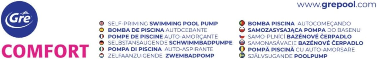 Gre PP077 - zwembadfilterpomp, 550 W, 9,5 m3/h, conform de Europese richtlijn inzake ecologisch design