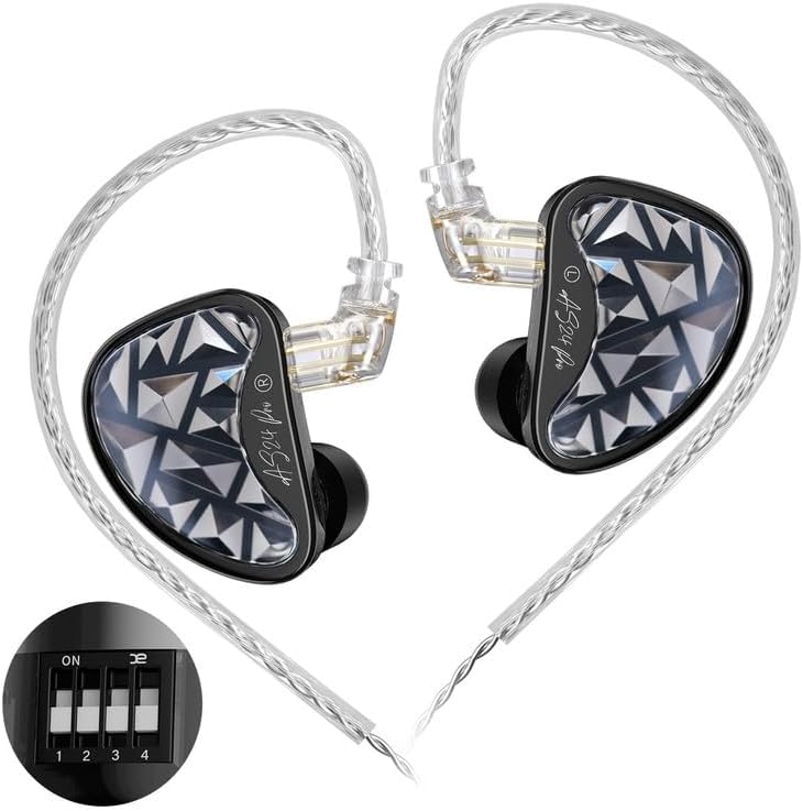 In-Ear Monitor – IEM – In-Ear Hoofdtelefoon – Studio-Oordopjes – Monitor Oortjes – Zonder Microfoon – 8-Traps Instelschakelaar – Hifi-Geluid