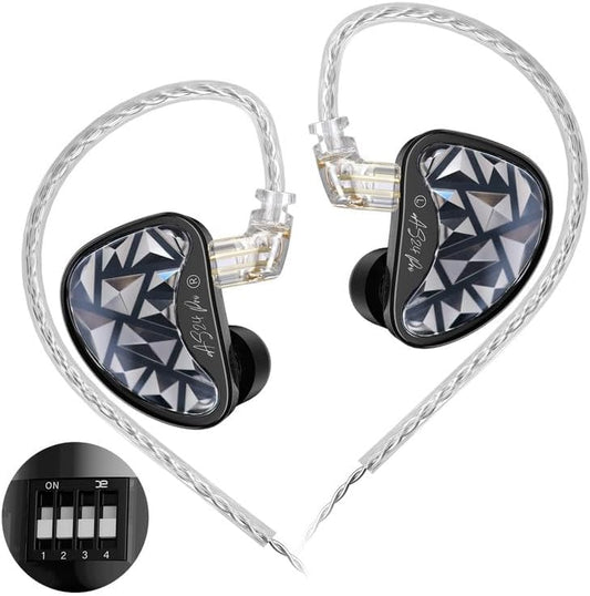 In-Ear Monitor – IEM – In-Ear Hoofdtelefoon – Studio-Oordopjes – Monitor Oortjes – Zonder Microfoon – 8-Traps Instelschakelaar – Hifi-Geluid