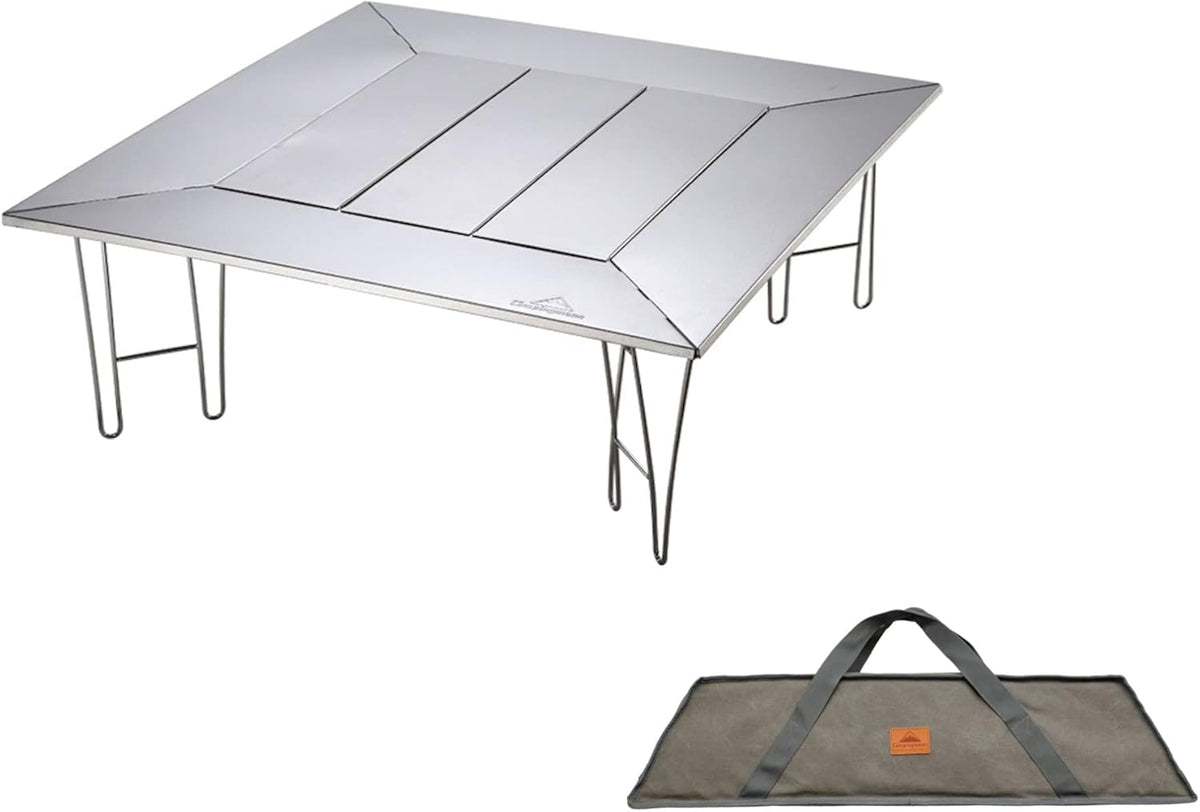 CAMPINGMOON Open Haard Camping Grill Tafel met Canvas Draagtas T-503