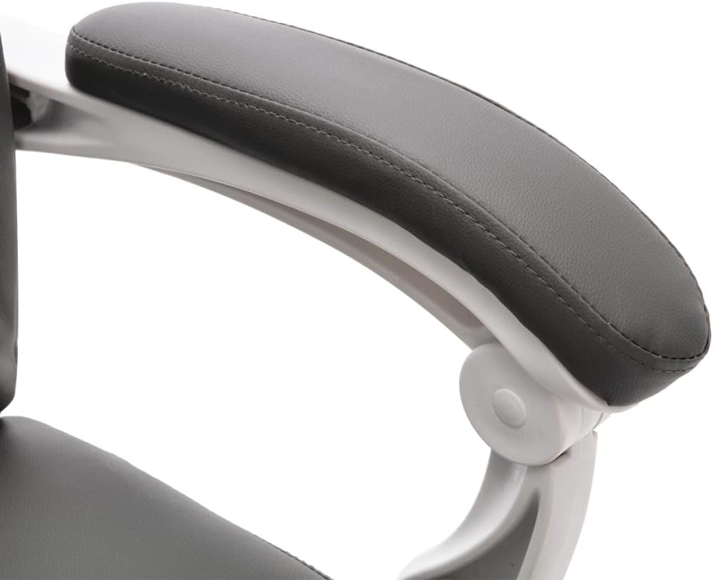 Ergonomische Bureaustoel – Kantoostoel – Werkstoel – Gamerstoel – Draaistoel – Massagefunctie – Verstelbare Kantelbare Rugleuning – Grijs Kunstleer – Nekkussen