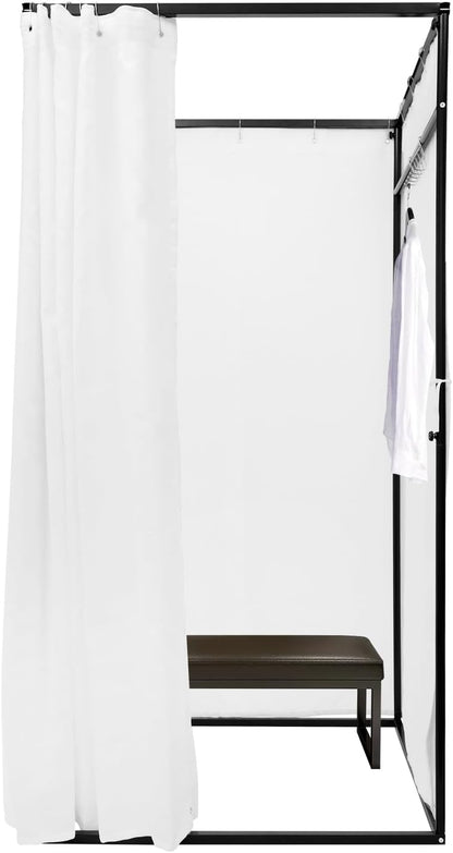 OUKANING Mobiele kleedcabine, vrijstaand, 100 x 100 x 200 cm, draagbaar vloerstaande kleedruimte, inkijkbescherming voor kledingwinkelcentra, kantoor, tuin, outdoor, wit - QUORE