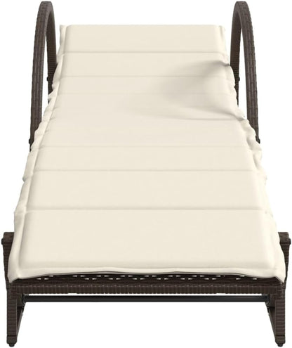 Ligbedden – Tuinstoelen – Loungestoelen – Zonnebedden – Buitenligbedden – Set Van 2 – Bruin Poly Rattan – Verstelbare Rugleuning