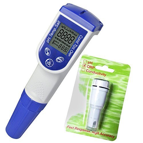 6-in-1 waterdichte pH/ORP/TDS/EC (geleidbaarheid)/zoutgehalte/temperatuurmeter zakformaat multi-parameter waterkwaliteit tester kit vervangbare ORP-sonde