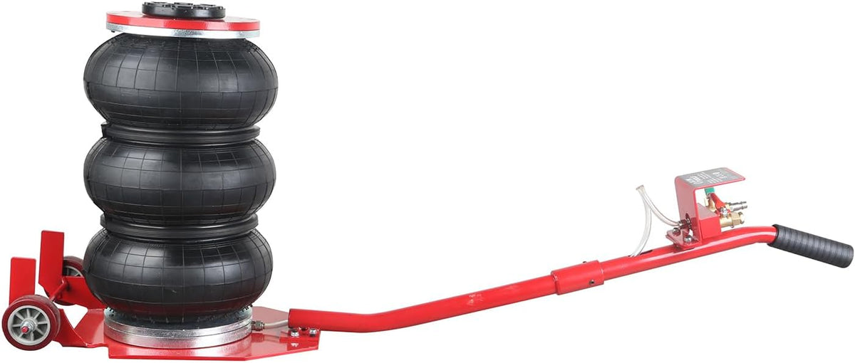 Aim Tools Air Bag Jack 10000 lbs 5 ton capaciteit pneumatische krik, Heavy Duty Quick Car Hefkrik, Triple Bag, met afneembaar handvat en twee wielen, voor het automatisch repareren van banden