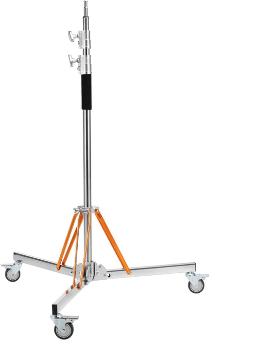 Lichtstatief met wieltjes – Lampstatief – C-statief – C-standaard – Fotografie-galgenstatief – Roestvrij staal – 30 kg draagvermogen, 130-330 cm verstelbaar