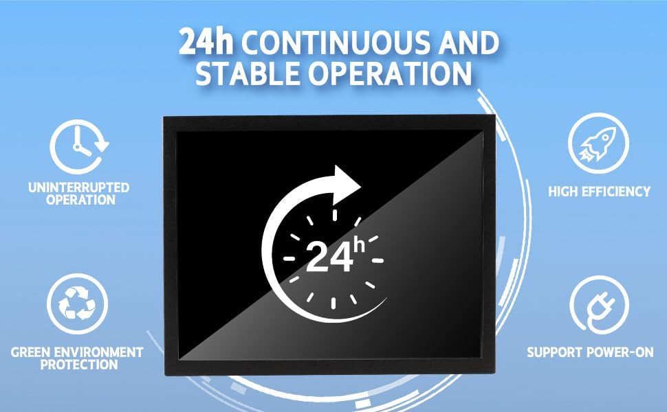 VSDISPLAY Industriële Monitor, 15 duim 1024x768 400nit IPS LCD het Scherm met de Video-ingang van VGA DVI
