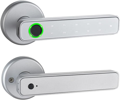 Deurklink met code – Elektronisch deurslot – Slimme deurklink – Vingerafdrukslot – Toegangscode slot – 9 Ontgrendelingsmethoden – Aluminiumlegering, App-bediening
