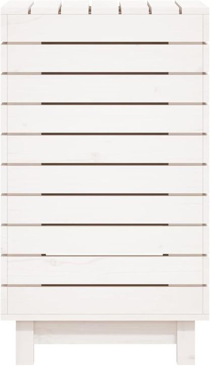 Wasmmand – Wasbak – Wascontainer – Mand Voor Wasgoed – Waskorf – Massief Dennenhout – Ruim Formaat 44x44x76 cm – Afdekbare Deksel & Wandmontage