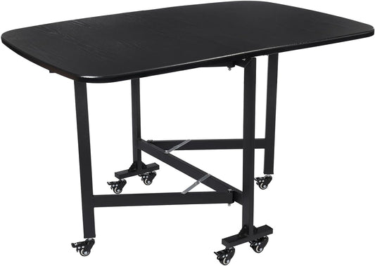 Inklapbare Tafel – Opvouwbare Tafel – Campingtafel – Buitentafel – Werktafel – Zwart – 120x80x75 cm – 6 Zwenkwieltjes Met Rem – Ruimtebesparend Design