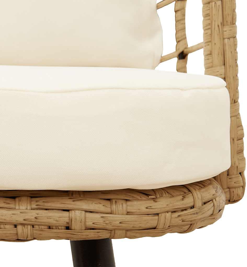 vidaXL Garden chairs 2 pcs with cushions poly rattan natural, garden chair, outdoor chairs, outdoor chair, garden chairs, patio chair, garden chair - QUORE