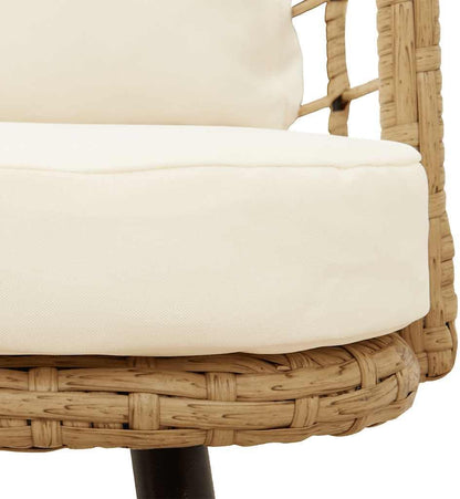 vidaXL Garden chairs 2 pcs with cushions poly rattan natural, garden chair, outdoor chairs, outdoor chair, garden chairs, patio chair, garden chair - QUORE
