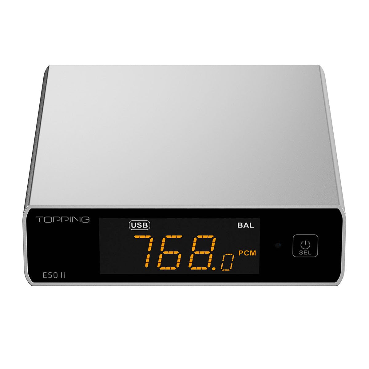 Topping E50II DAC Compacte Hi-Res audio-desktop met AK4497S, DSD512, PEQ 10-bands en Bluetooth LDAC voor hoofdtelefoon en luidsprekers, zilver