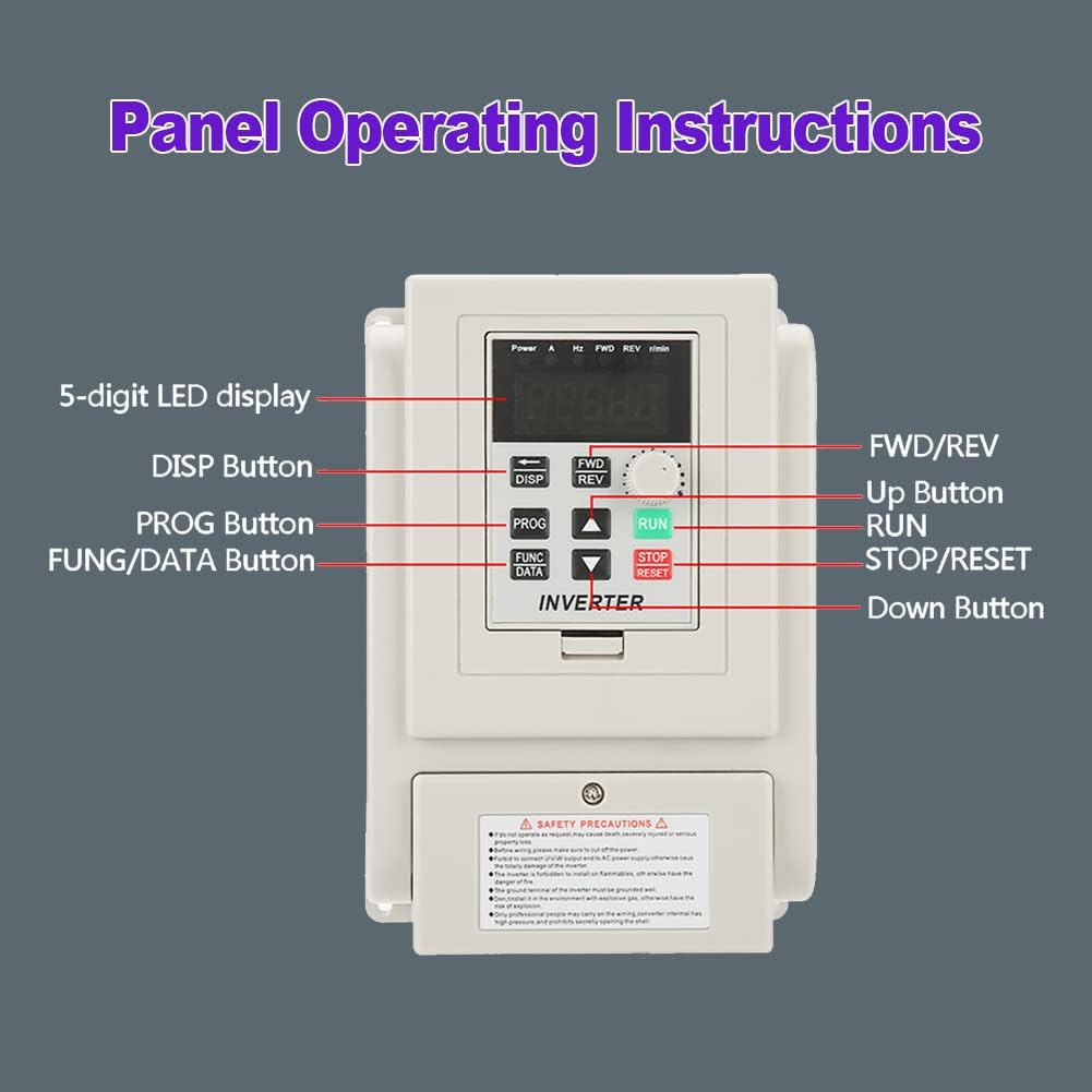 Ccylez VFD-frequentieomvormer, 220 V AC Eenfase AC-frequentieregelaar VFD omvormer voor 3 fasen 4 kW AC-motor met PWM regeling, 3 fase omvormer