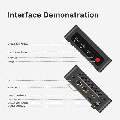 Mini PC – Mini Computer – Compact PC – Kleine Pc – Desktop Pc – AMD Ryzen 5 3550H – 16 GB DDR4 RAM & 512 GB SSD