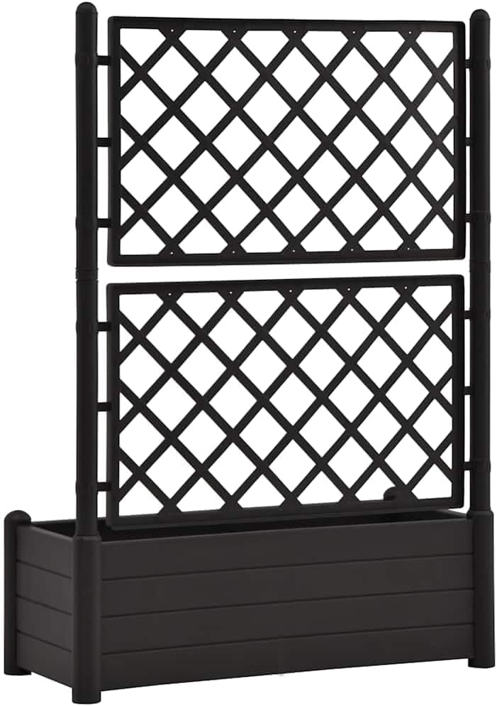 vidaXL Planter with trellis 100x43x142 cm PP anthracite - QUORE
