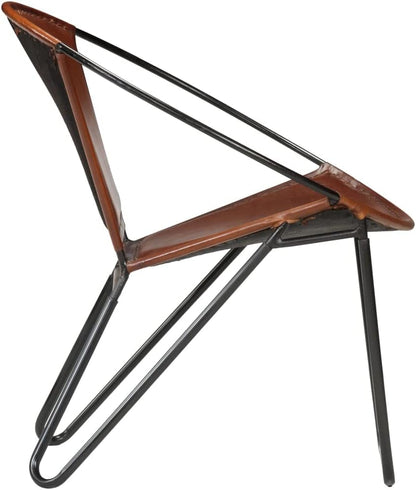 Fauteuil bruin echt leer, loungestoel, televisiestoel, relaxstoel, bureaustoel, stoel voor slaapkamer, woonkamer, werkkamer, kantoor