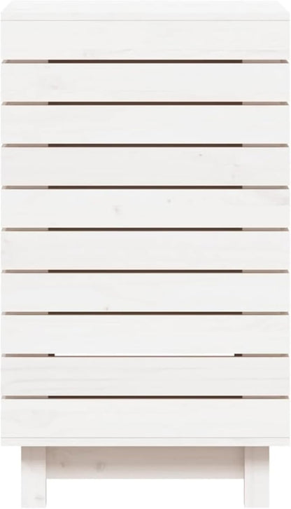 Wasmmand – Wasbak – Wascontainer – Mand Voor Wasgoed – Waskorf – Massief Dennenhout – Ruim Formaat 44x44x76 cm – Afdekbare Deksel & Wandmontage