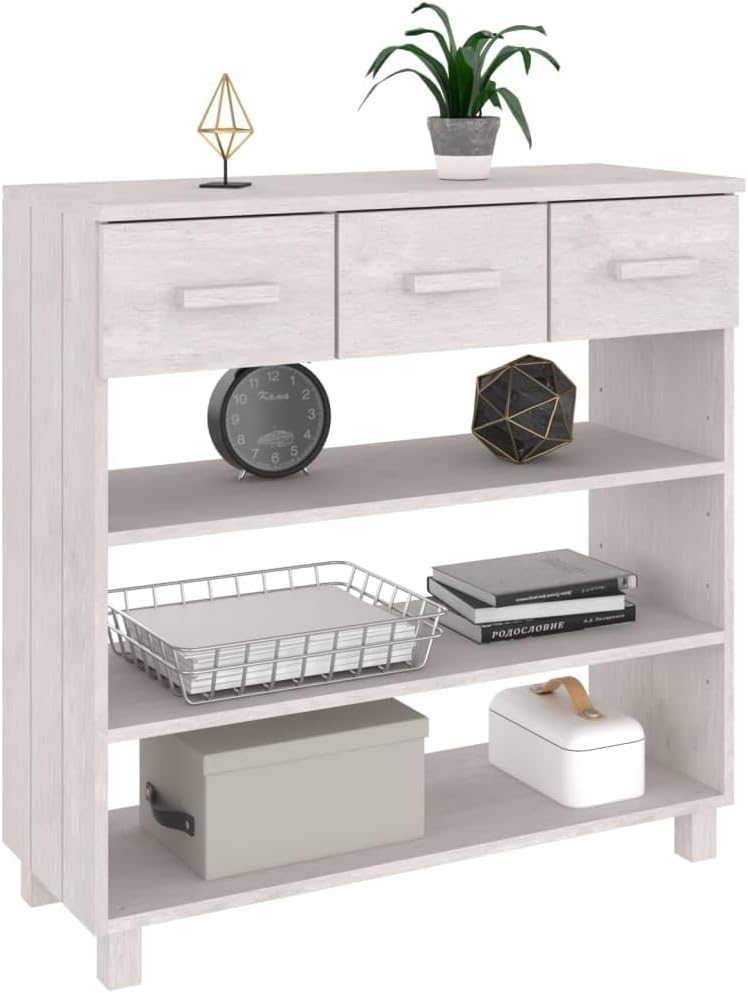 vidaXL Wall table HAMAR 90x35x90 cm solid pine wood white