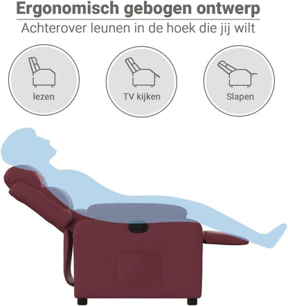 vidaXL Armchair adjustable fabric wine red, recliner chair, recliner chair, armchair, armchair, lazy chair, tv chair, stand chair, recliner chair - QUORE