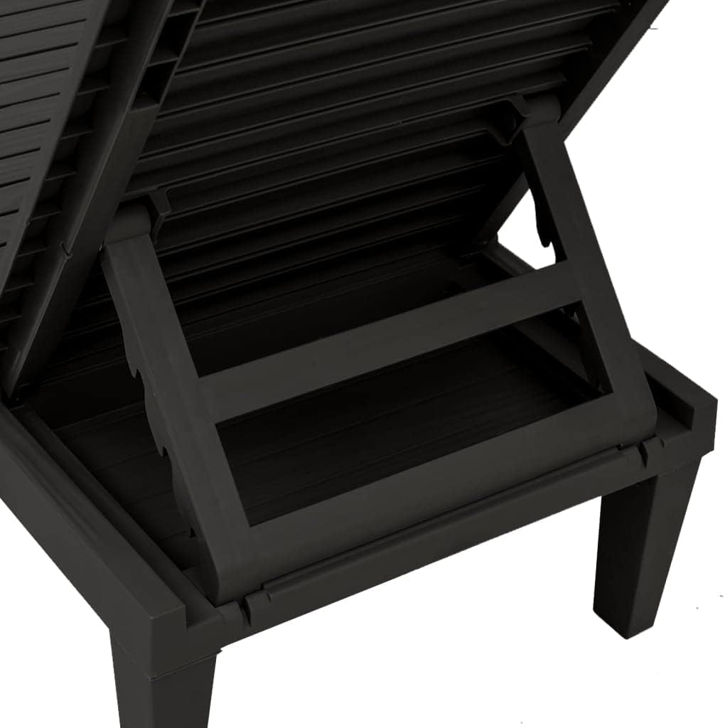 vidaXL Lounger 155x58x83 cm polypropylene black - QUORE