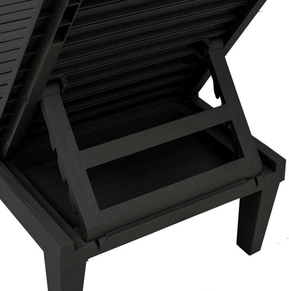 vidaXL Lounger 155x58x83 cm polypropylene black - QUORE